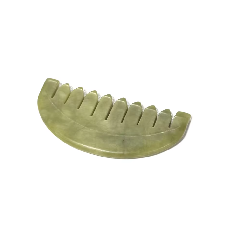 Made in China Manufacturer Natural Xiuyan Stone Spa use Products Scalp massage jade comb for head