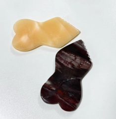 China factory wholesale  lymphatic drainage 100% Natural Authentic Gemstone Bone Shape Serrated Gua Sha Stone Body Massage Scraping Board