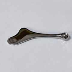 wholesale cosmetic skin care tools silver color metal gua sha massage products face cream spoon with roller massager
