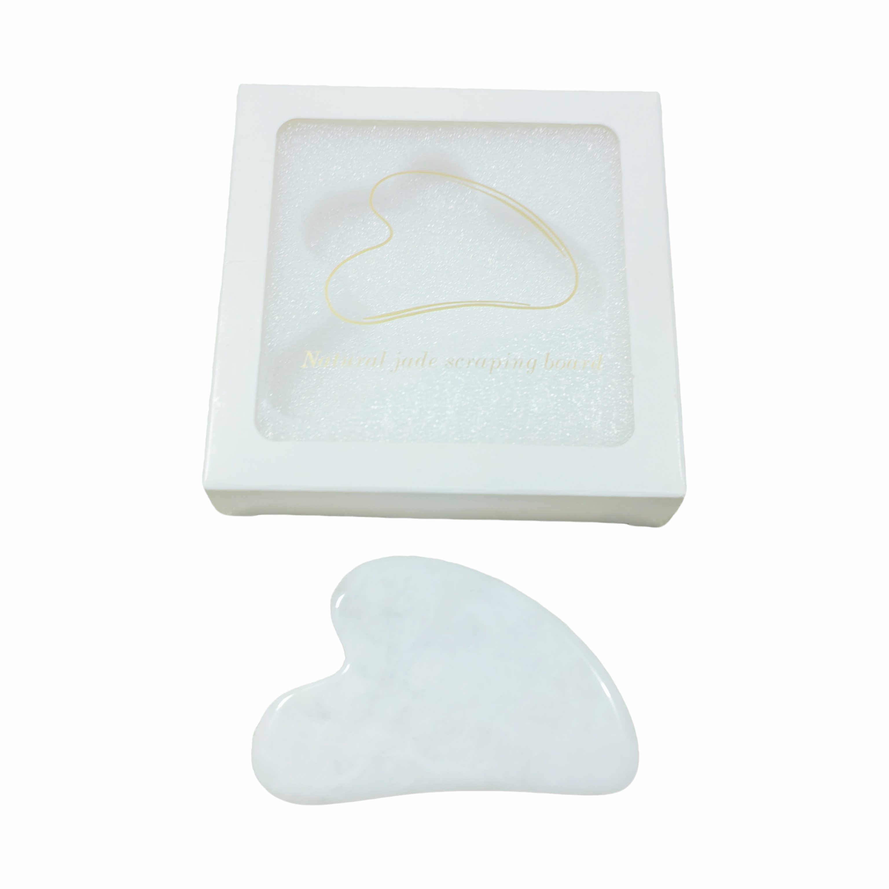 OEM Customization Natural White Jade Facial Gua Sha Board with Gift Box
