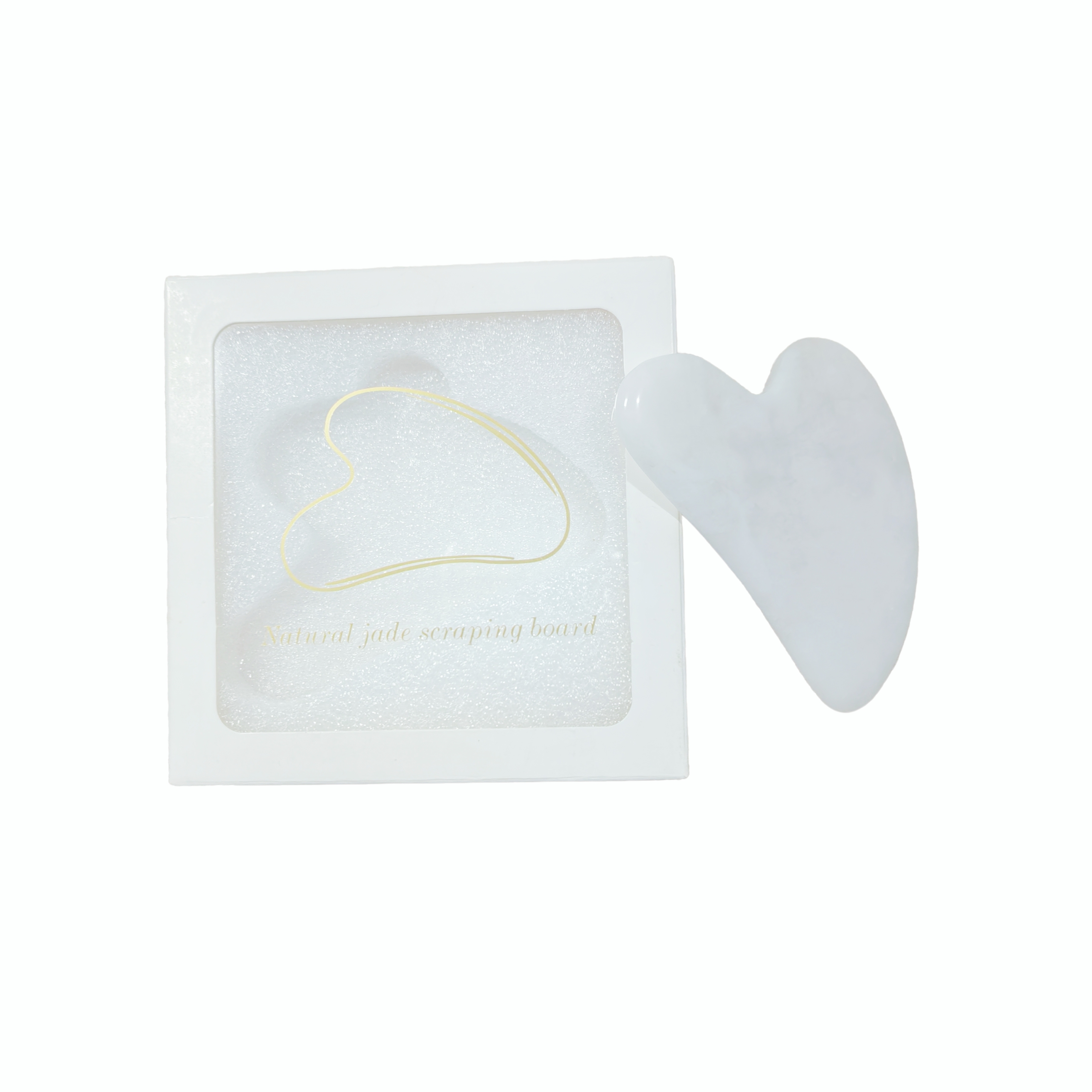 OEM Customization Natural White Jade Facial Gua Sha Board with Gift Box