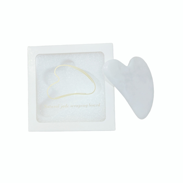 OEM Customization Natural White Jade Facial Gua Sha Board with Gift Box