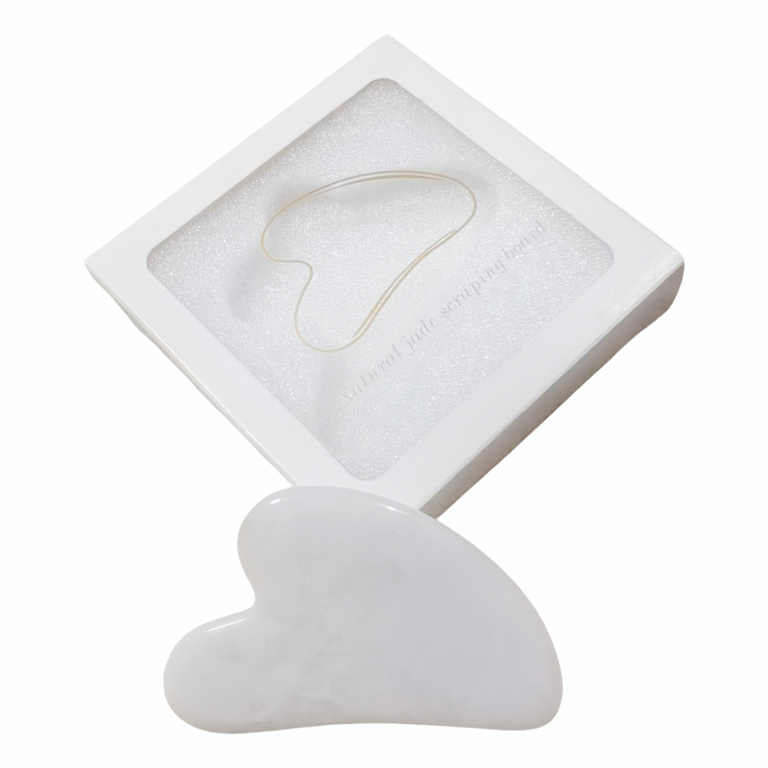 OEM Customization Natural White Jade Facial Gua Sha Board with Gift Box