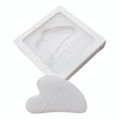 OEM Customization Natural White Jade Facial Gua Sha Board with Gift Box