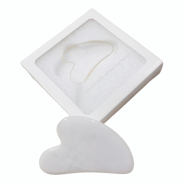 OEM Customization Natural White Jade Facial Gua Sha Board with Gift Box