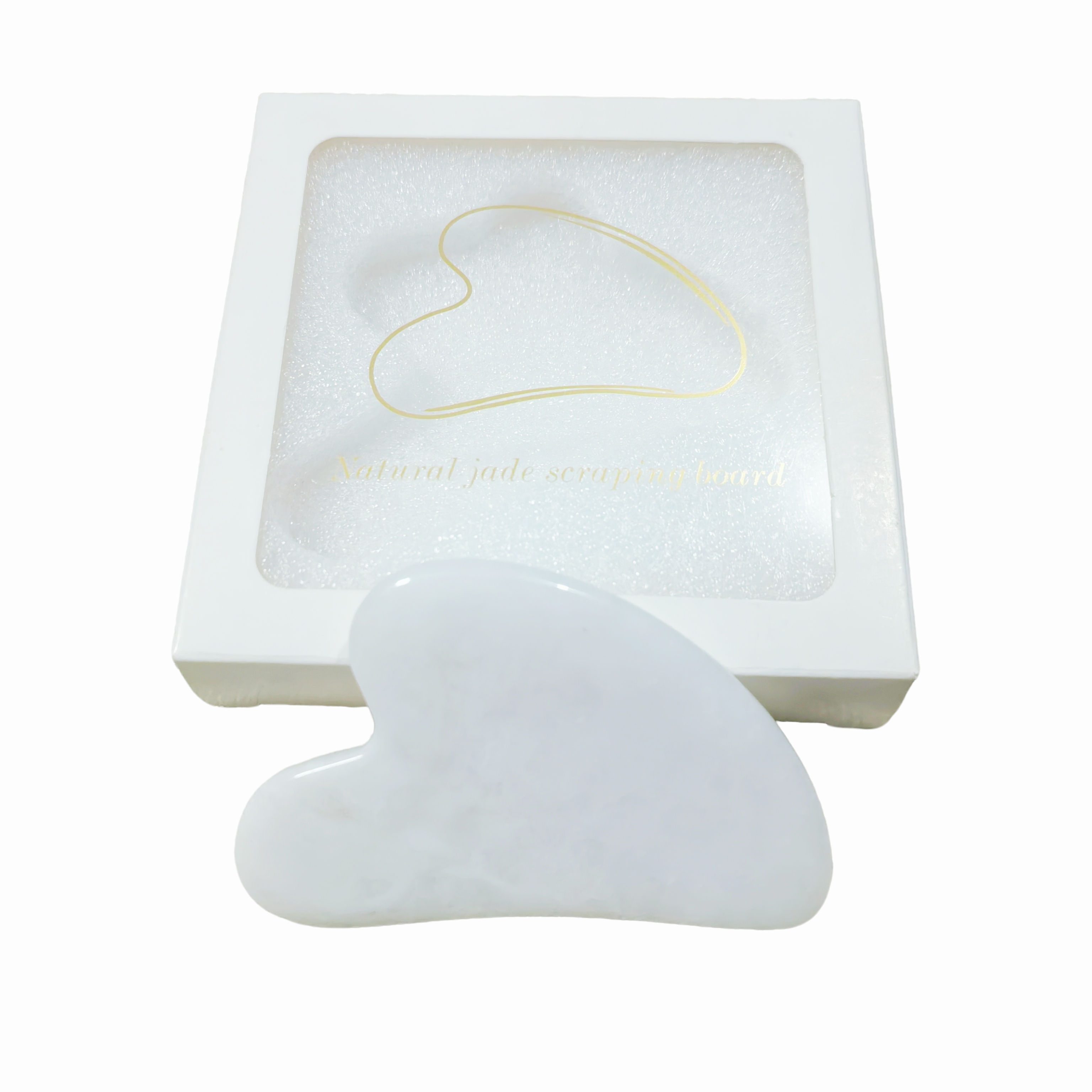 OEM Customization Natural White Jade Facial Gua Sha Board with Gift Box