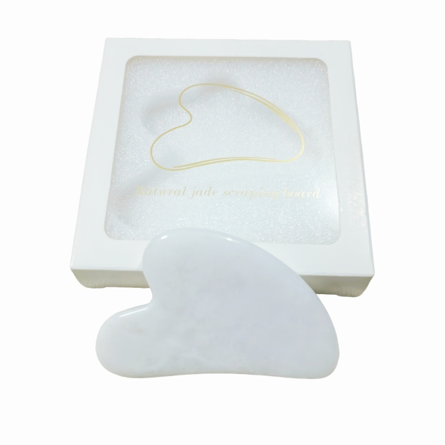 OEM Customization Natural White Jade Facial Gua Sha Board with Gift Box
