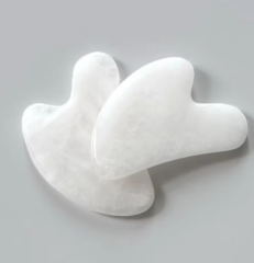 custom logo China factory wholesale natural gua sha Genuine White Jade Face Scraper in Storage Box