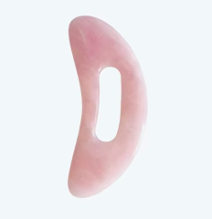 wholesale lymphatic drainage  massage products original China manufacturer big size moon shaped rose quartz gua sha body scraping board