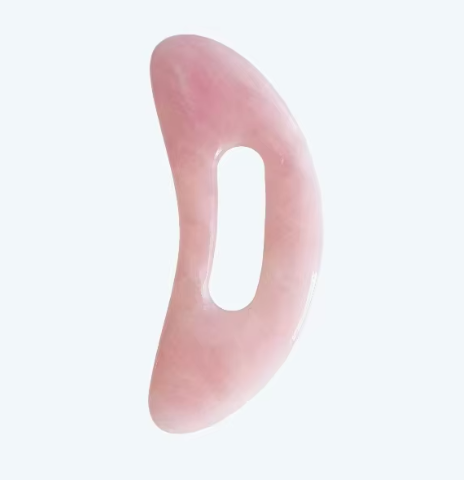 wholesale lymphatic drainage  massage products original China manufacturer big size moon shaped rose quartz gua sha body scraping board