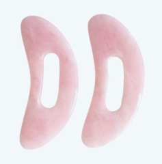 wholesale lymphatic drainage  massage products original China manufacturer big size moon shaped rose quartz gua sha body scraping board