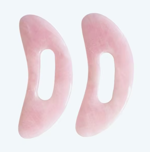 wholesale lymphatic drainage  massage products original China manufacturer big size moon shaped rose quartz gua sha body scraping board