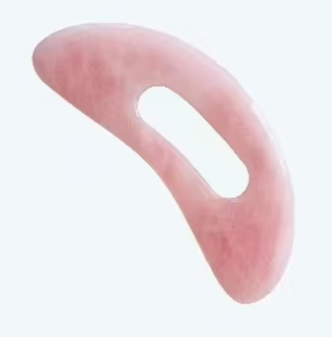 wholesale lymphatic drainage  massage products original China manufacturer big size moon shaped rose quartz gua sha body scraping board