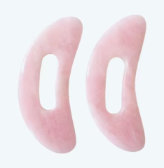 wholesale lymphatic drainage  massage products original China manufacturer big size moon shaped rose quartz gua sha body scraping board