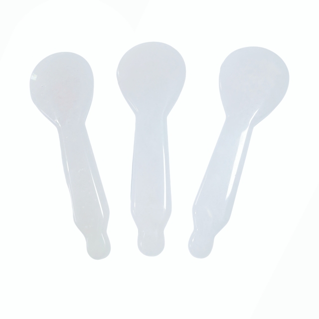 Custom Logo Wholesale Price Racket Shape Natural White Jade Massage Tool for Acupoint Stimulation