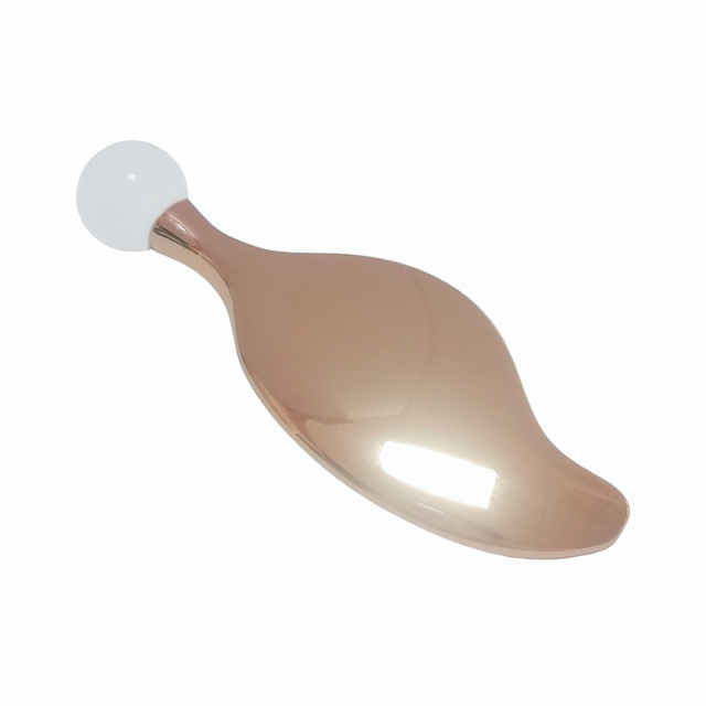 custom logo multifunctional skin care makeup tools metal zinc alloy gua sha white jade roller eye cream massager for eye puffiness removal