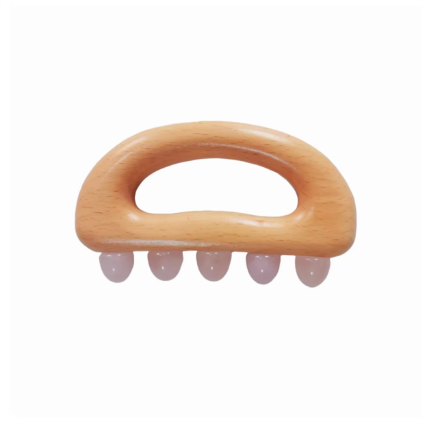 green aventurine rose quartz obsidian stone Five Jade Round-Tooth Cat Head Gua Sha Tool For Belt Vessel Shoulder & Neck Meridian Dredging Full-Body Handheld Massager