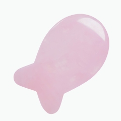 China manufacturer special design Wholesale Fish Shape Lymphatic Drainage Rose Quartz Natural Jade Massage Products Guasha Face Massage Tool