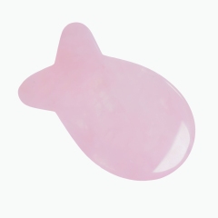 China manufacturer special design Wholesale Fish Shape Lymphatic Drainage Rose Quartz Natural Jade Massage Products Guasha Face Massage Tool