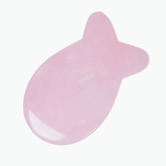 China manufacturer special design Wholesale Fish Shape Lymphatic Drainage Rose Quartz Natural Jade Massage Products Guasha Face Massage Tool