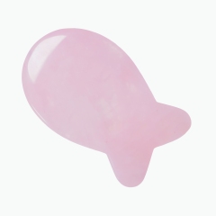 China manufacturer special design Wholesale Fish Shape Lymphatic Drainage Rose Quartz Natural Jade Massage Products Guasha Face Massage Tool