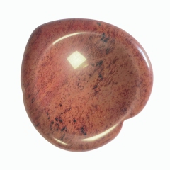 China Factory Wholesale Customizable Red Color Large Lot Mahogany Obsidian Heart Pocket Stone Natural Healing Crystal Worry Stone Heart Palm Stone