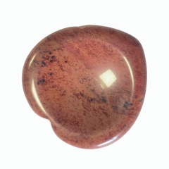 China Factory Wholesale Customizable Red Color Large Lot Mahogany Obsidian Heart Pocket Stone Natural Healing Crystal Worry Stone Heart Palm Stone