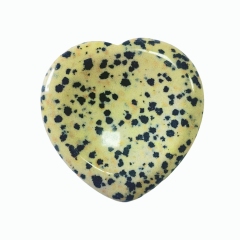 Custom Carving Support China Factory Bulk Dalmatian Jasper Heart Shape Palm Stone Polished Stress‑Relief Gemstone Pocket Calming Worry Stone