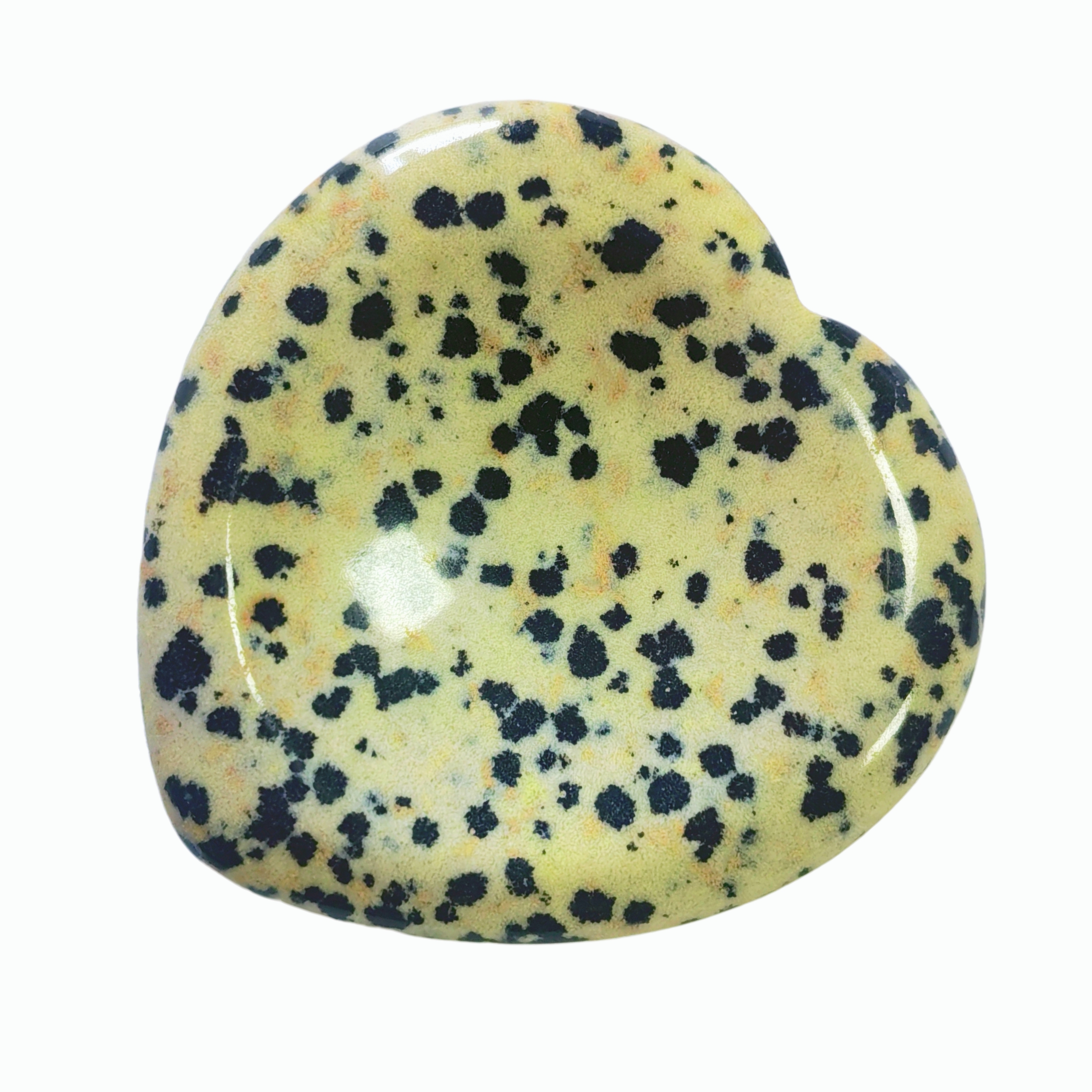 Custom Carving Support China Factory Bulk Dalmatian Jasper Heart Shape Palm Stone Polished Stress‑Relief Gemstone Pocket Calming Worry Stone
