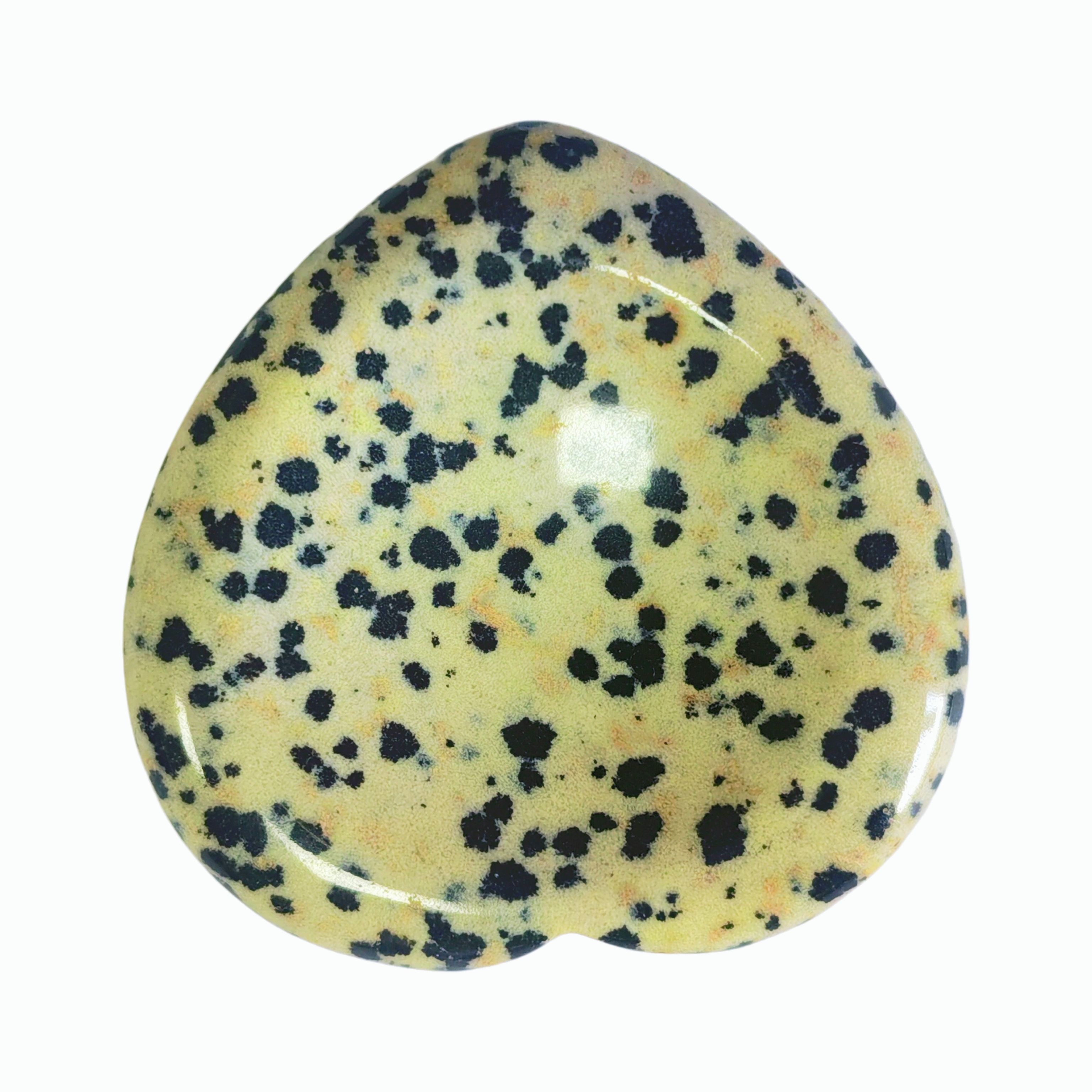 Custom Carving Support China Factory Bulk Dalmatian Jasper Heart Shape Palm Stone Polished Stress‑Relief Gemstone Pocket Calming Worry Stone