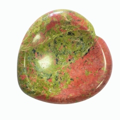 Made in China Factory Bulk Unakite Heart Worry Stone Natural Polished Gemstone Heart Palm Stone Accept OEM ODM For Spiritual Gift Ornament