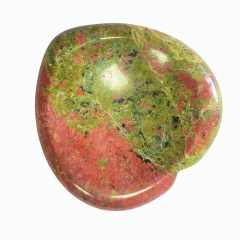 Made in China Factory Bulk Unakite Heart Worry Stone Natural Polished Gemstone Heart Palm Stone Accept OEM ODM For Spiritual Gift Ornament