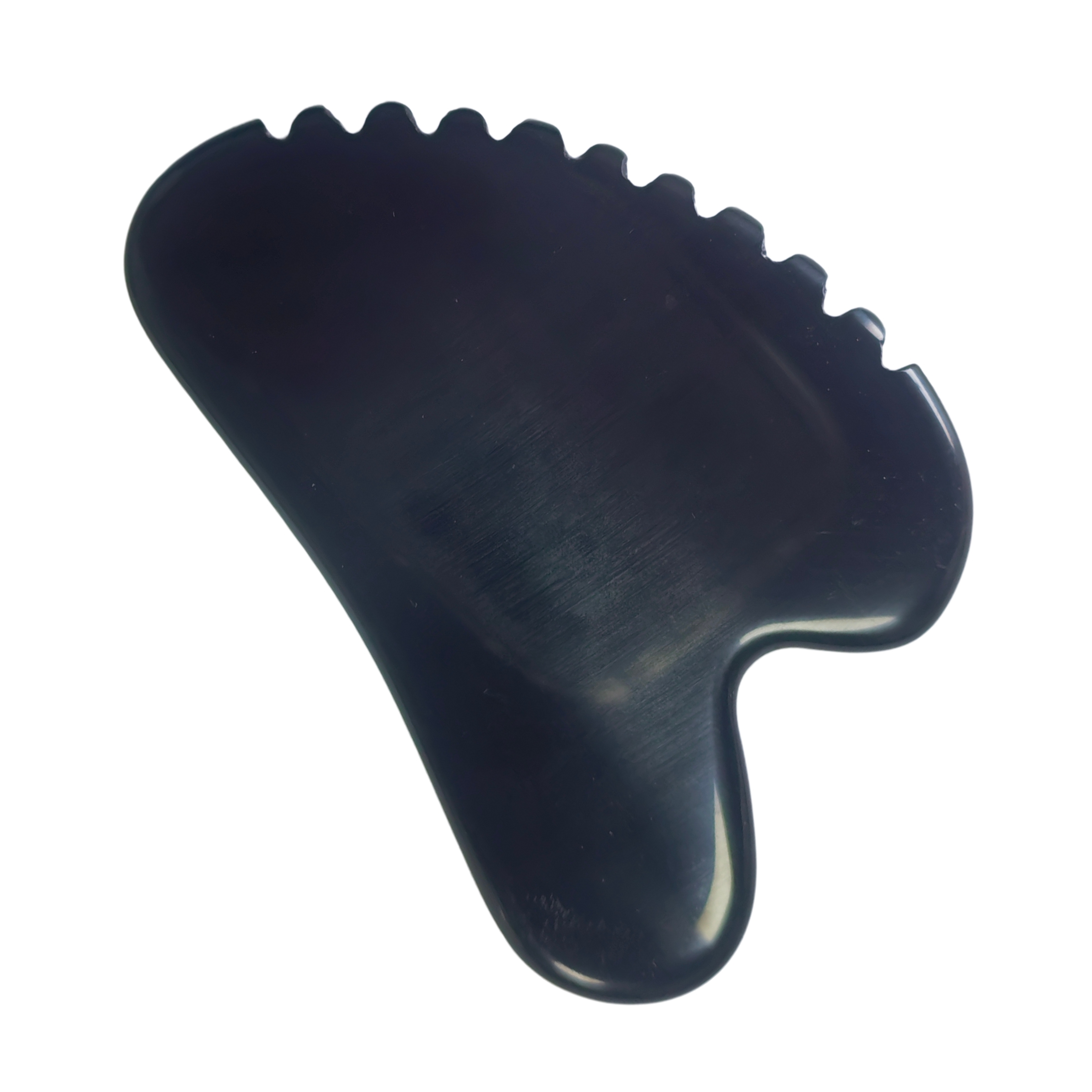 Heart Shaped Jagged Edge Natural Black Obsidian Sawtooth Gua Sha Board Facial Lymphatic Drainage Massage Tool