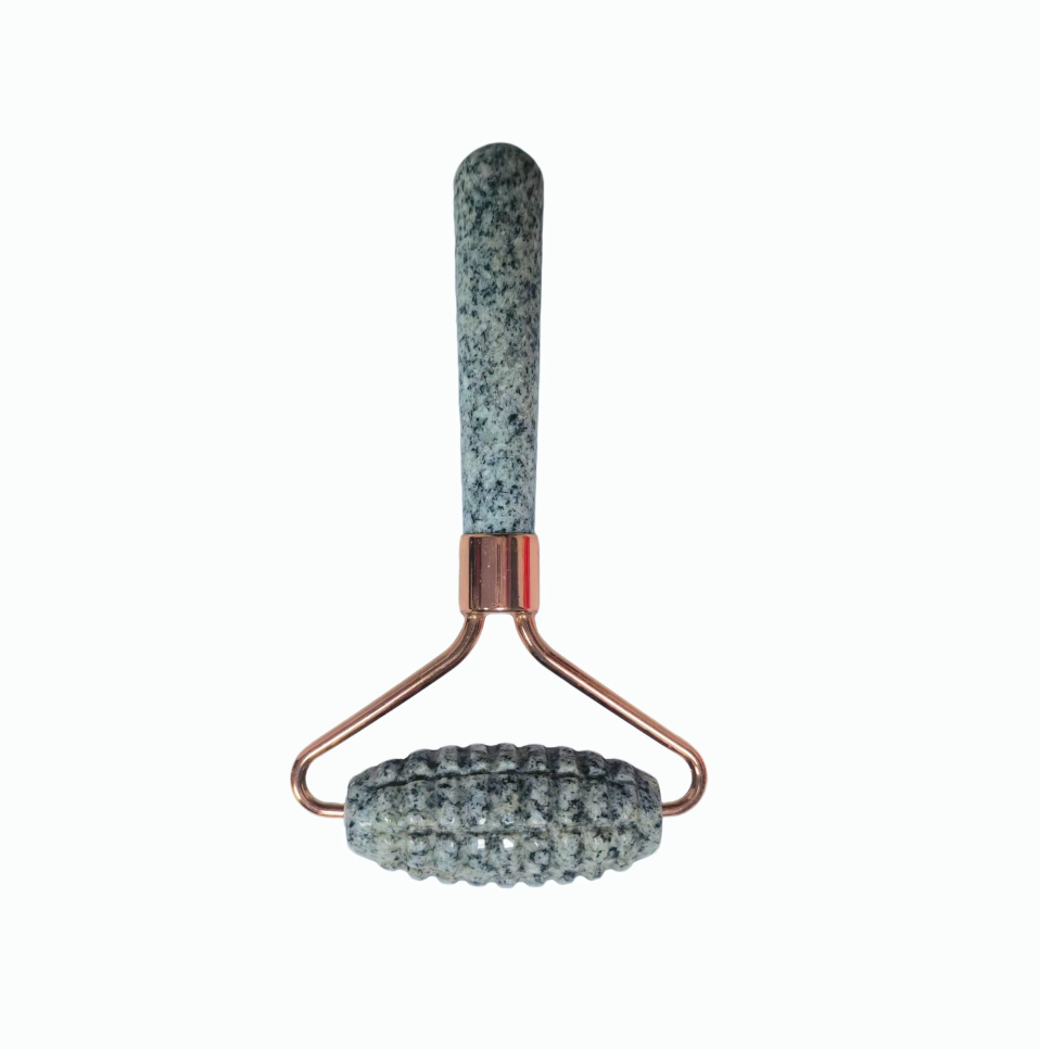 wholesale face lifting skin care tools wellness products Spiked Studded Single Head Dalmatian Jasper Jade Roller for face massage