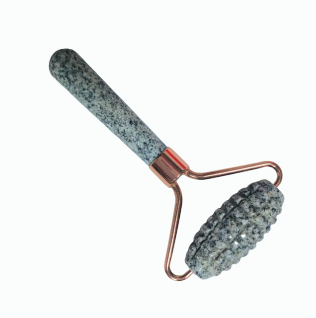 wholesale face lifting skin care tools wellness products Spiked Studded Single Head Dalmatian Jasper Jade Roller for face massage