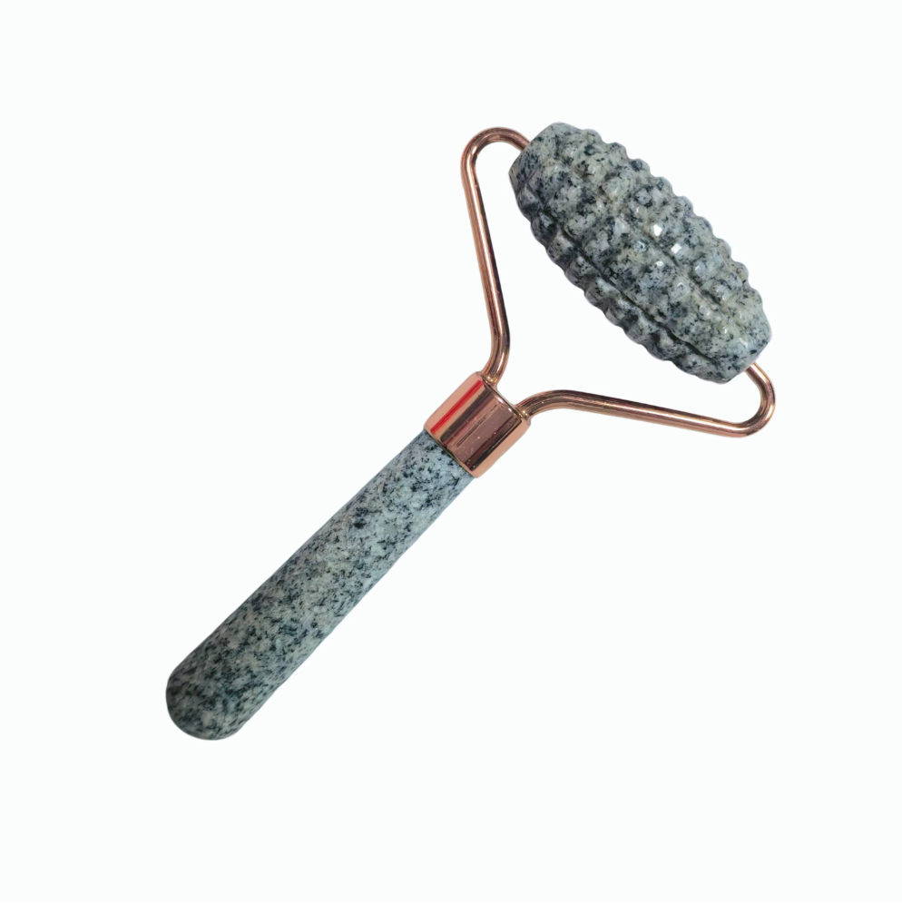 wholesale face lifting skin care tools wellness products Spiked Studded Single Head Dalmatian Jasper Jade Roller for face massage