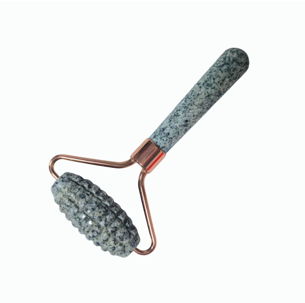 wholesale face lifting skin care tools wellness products Spiked Studded Single Head Dalmatian Jasper Jade Roller for face massage