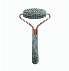 wholesale face lifting skin care tools wellness products Spiked Studded Single Head Dalmatian Jasper Jade Roller for face massage
