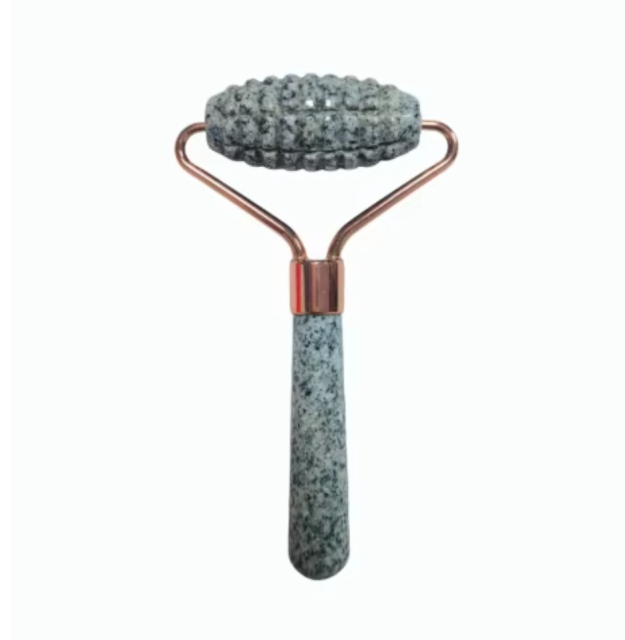 wholesale face lifting skin care tools wellness products Spiked Studded Single Head Dalmatian Jasper Jade Roller for face massage