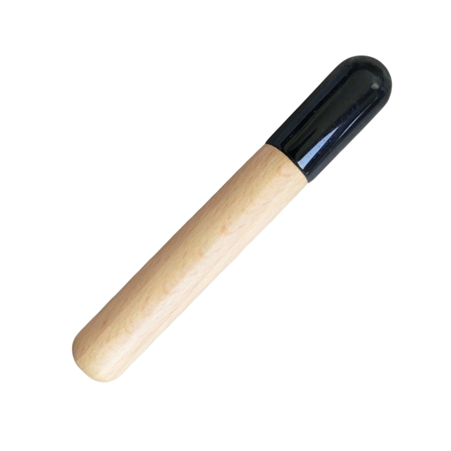 Factory Wholesale Custom Face Skin Care Massage Wand Natural Black Obsidian Jade Head Wooden Handle  Acupoint Massager