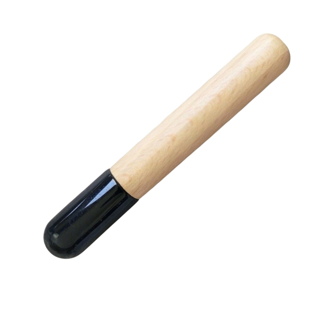 Factory Wholesale Custom Face Skin Care Massage Wand Natural Black Obsidian Jade Head Wooden Handle  Acupoint Massager