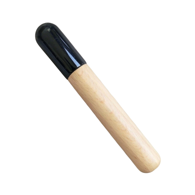 Factory Wholesale Custom Face Skin Care Massage Wand Natural Black Obsidian Jade Head Wooden Handle  Acupoint Massager
