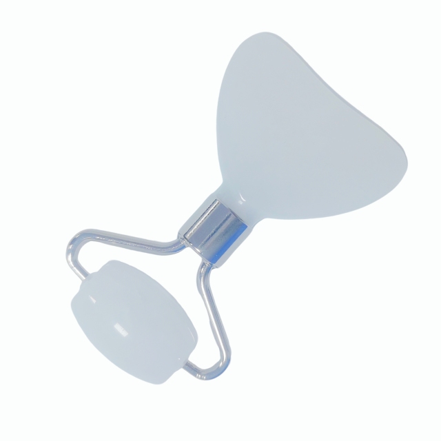 small size portable skin care tools mini white jade roller gua sha massage face tool