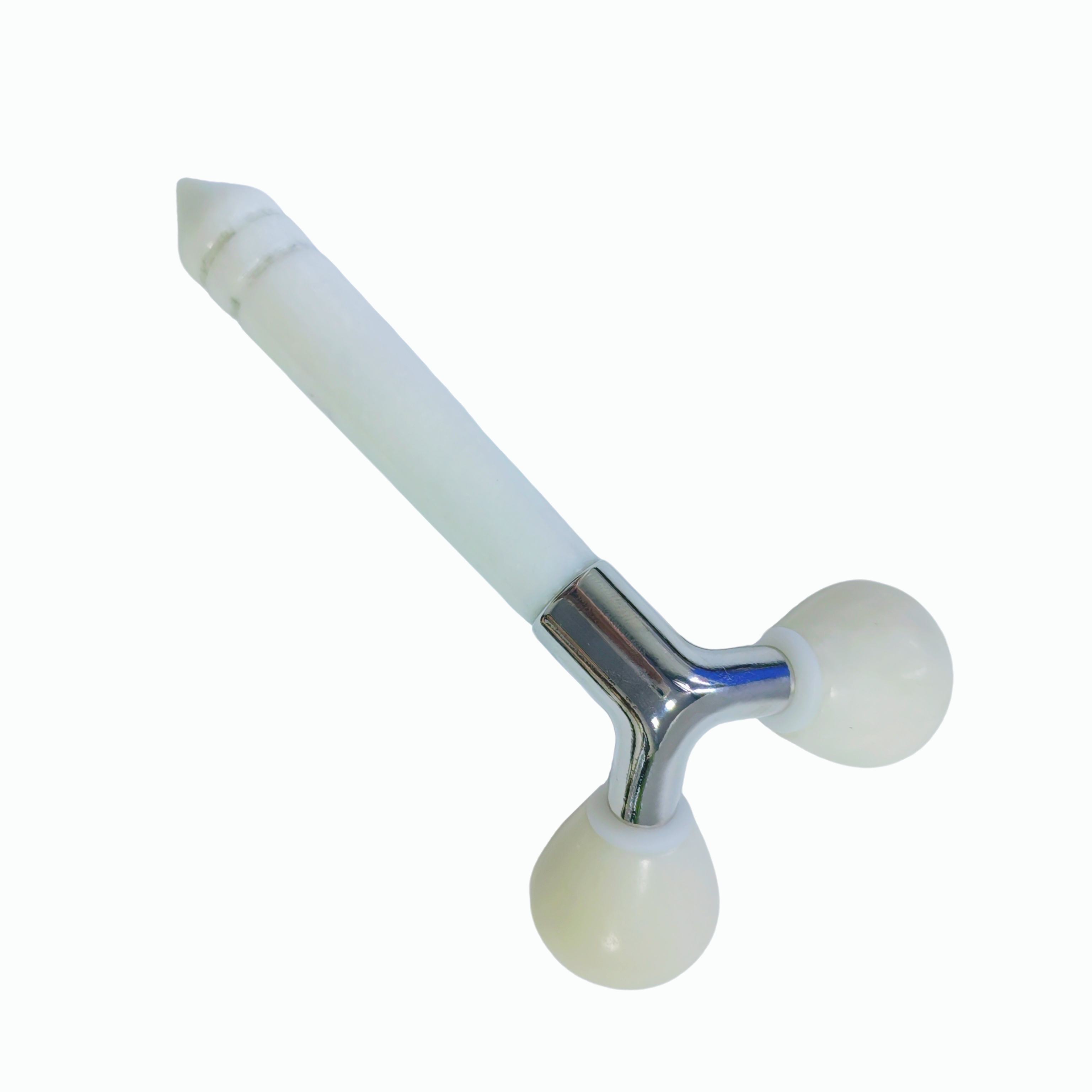 Factory Supply face lifting beauty tools 3D Y Shape white color Xiuyan Jade Face Roller Anti Aging Facial Massager