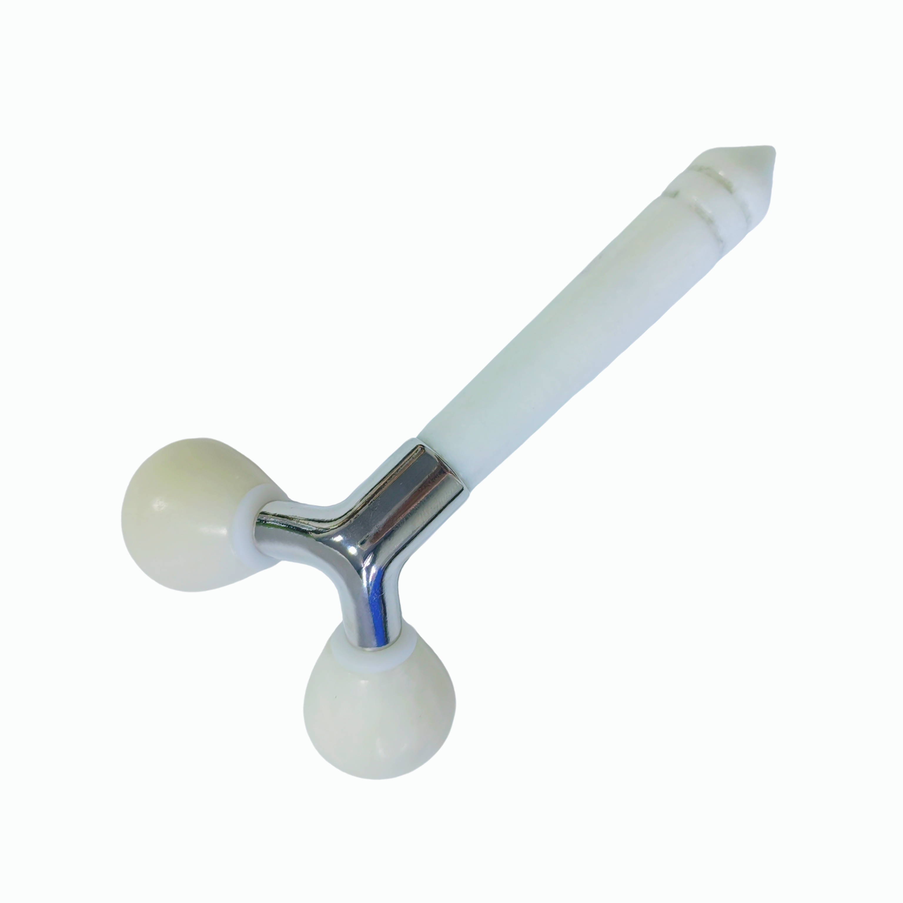 Factory Supply face lifting beauty tools 3D Y Shape white color Xiuyan Jade Face Roller Anti Aging Facial Massager