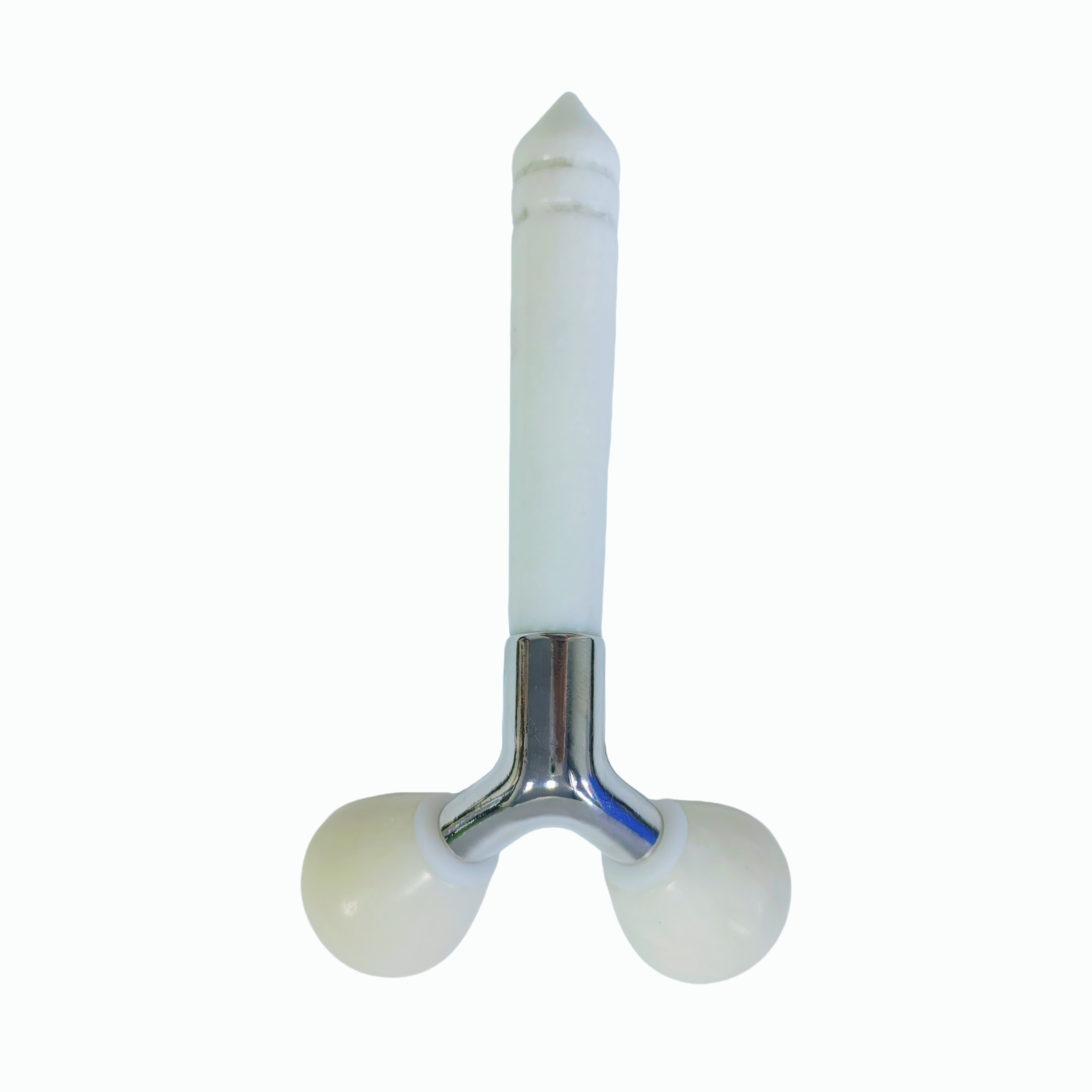 Factory Supply face lifting beauty tools 3D Y Shape white color Xiuyan Jade Face Roller Anti Aging Facial Massager