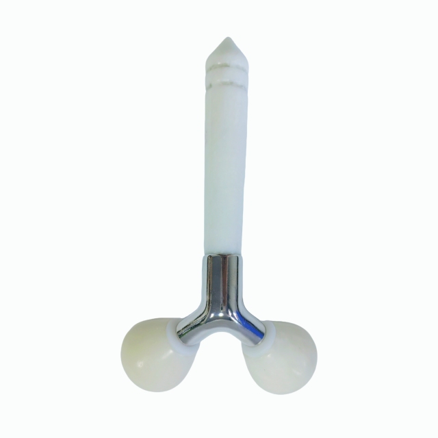 Factory Supply face lifting beauty tools 3D Y Shape white color Xiuyan Jade Face Roller Anti Aging Facial Massager