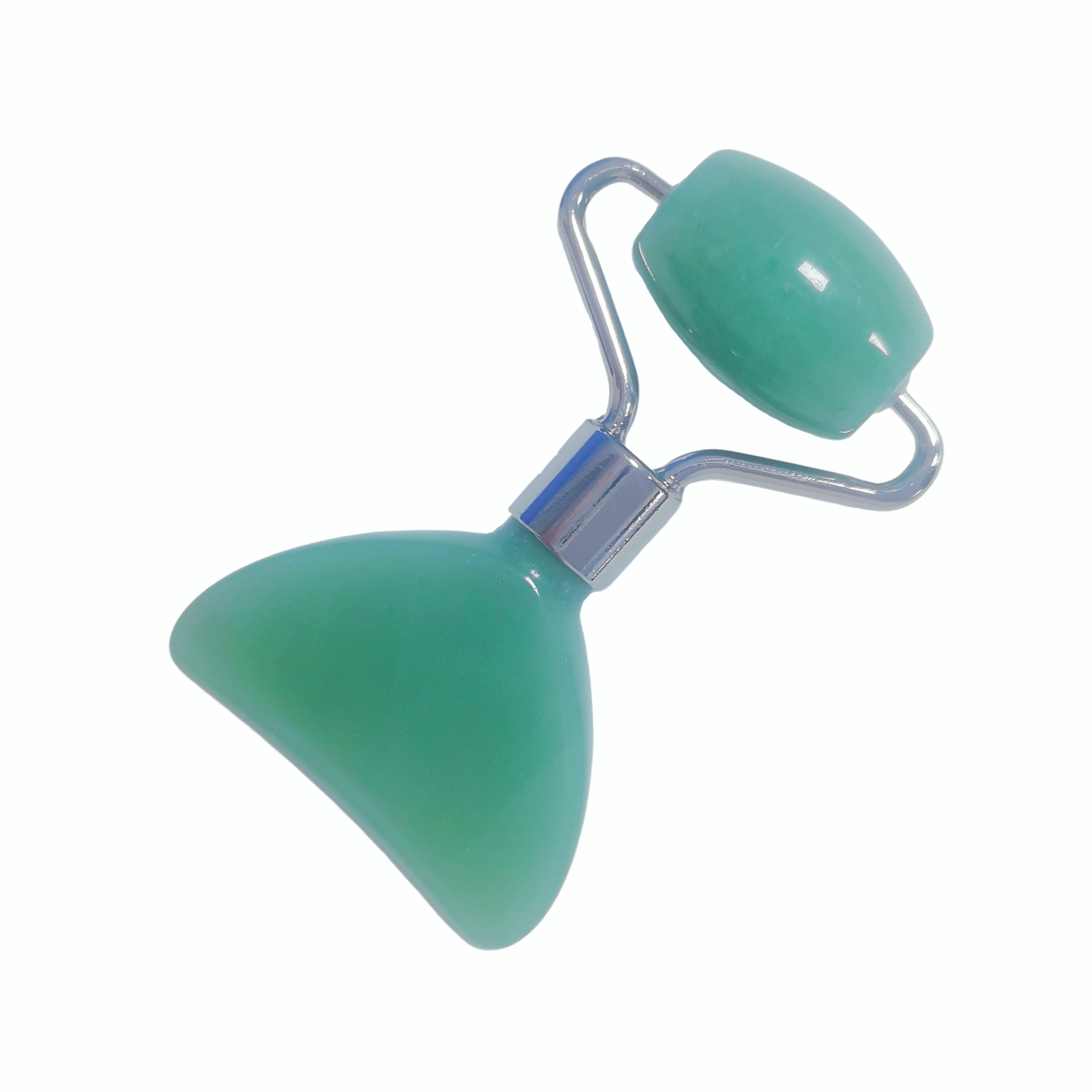 fish tail shaped travel mini size skin care tools natural green aventurine face roller gua sha jade face massager