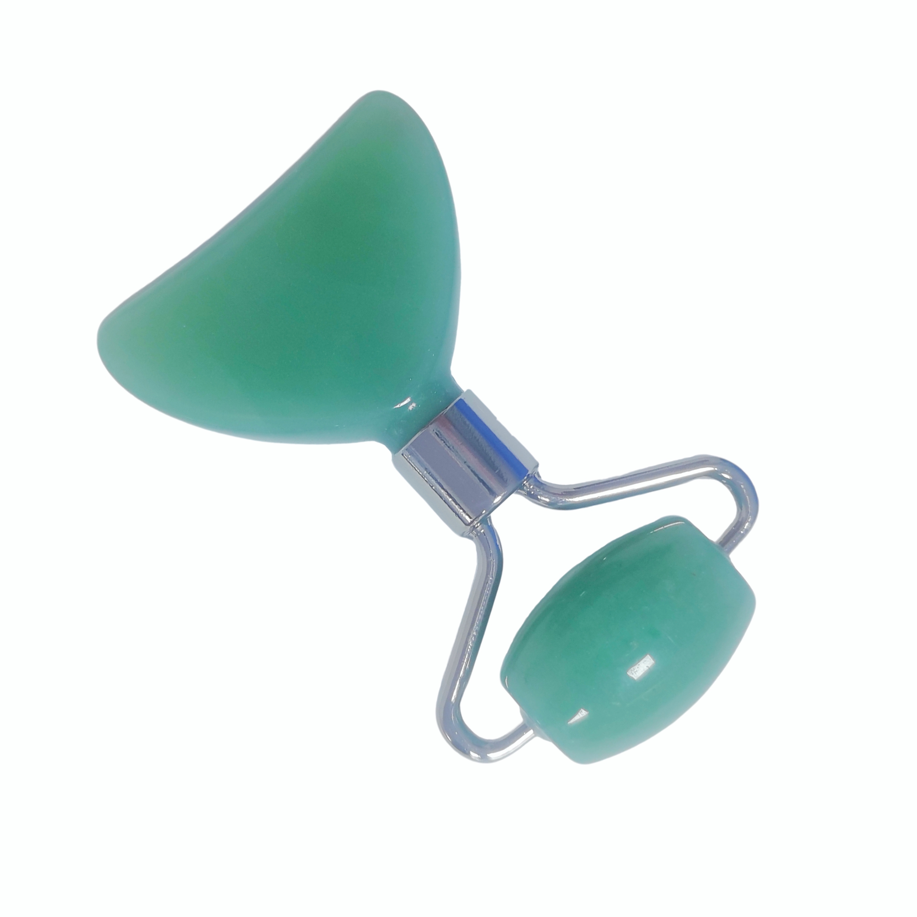fish tail shaped travel mini size skin care tools natural green aventurine face roller gua sha jade face massager
