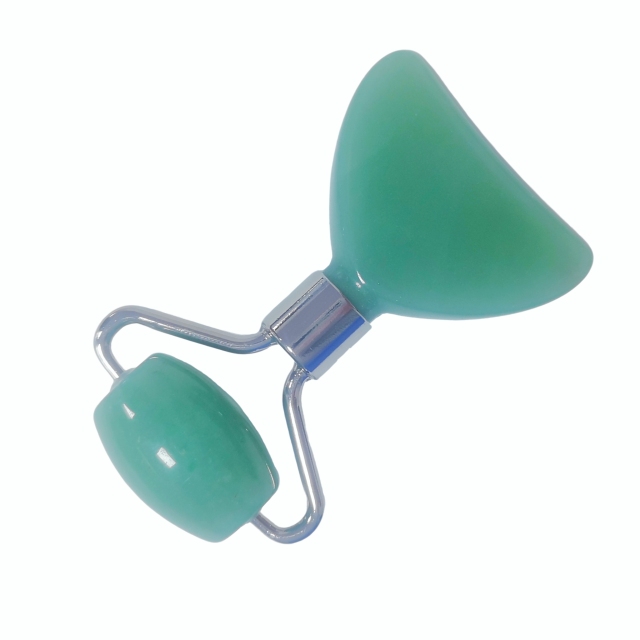 fish tail shaped travel mini size skin care tools natural green aventurine face roller gua sha jade face massager